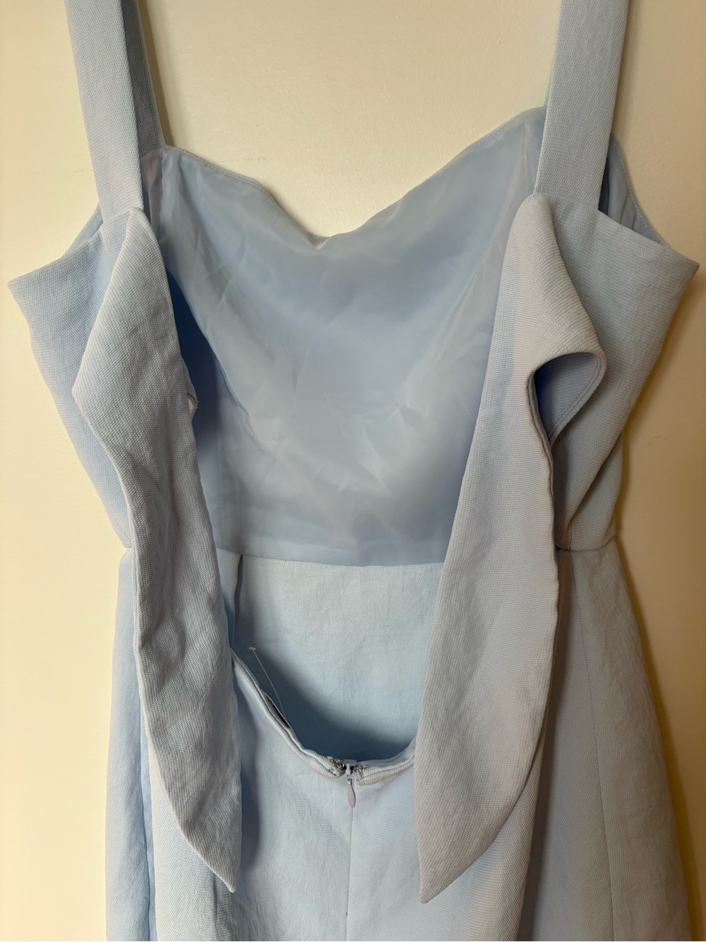 Aritzia Wilfred Aperture Tie-Back Mini Dress Light Blue Size 4 - Picture 7 of 7
